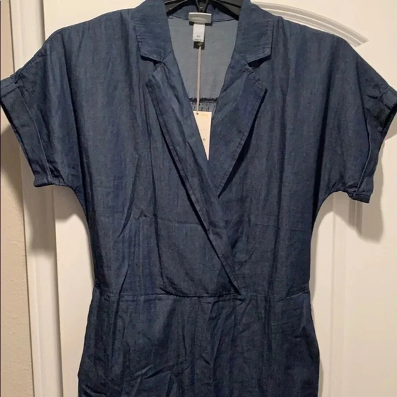 A New Day Denim Jumpsuit Indigo with Side Pockets - Picture 2 of 9